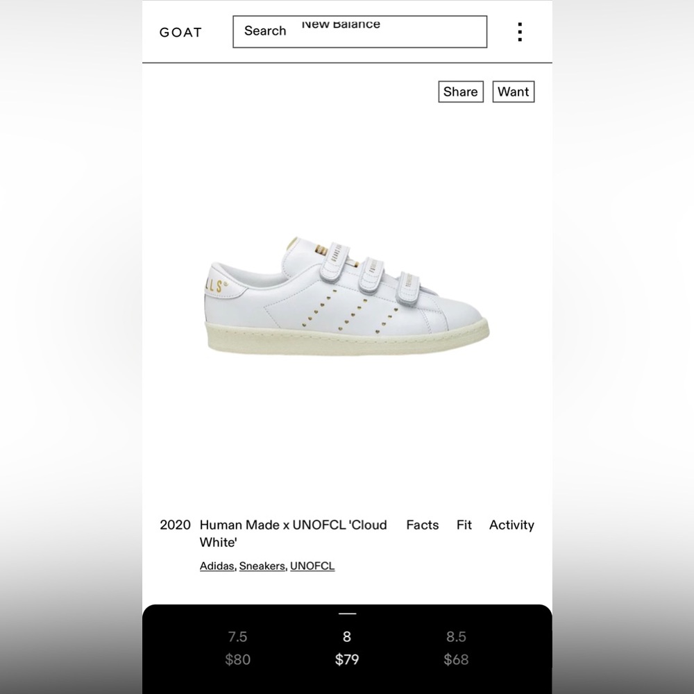 Adidas UNOFCL x Human Made White Size US 8 Men